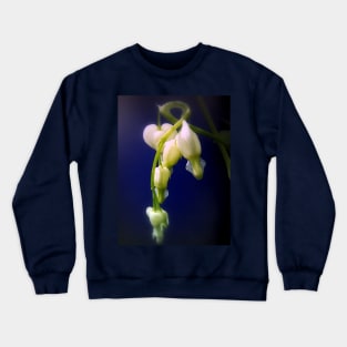 elegant white bleeding hearts, blue #4 Crewneck Sweatshirt